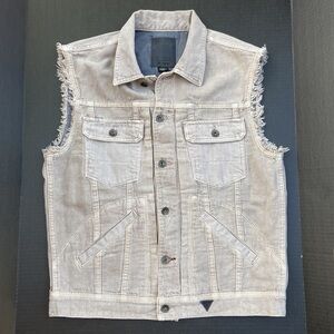 NEW GUESS Lucas Denim Vest in Asteroid Wash SZ L